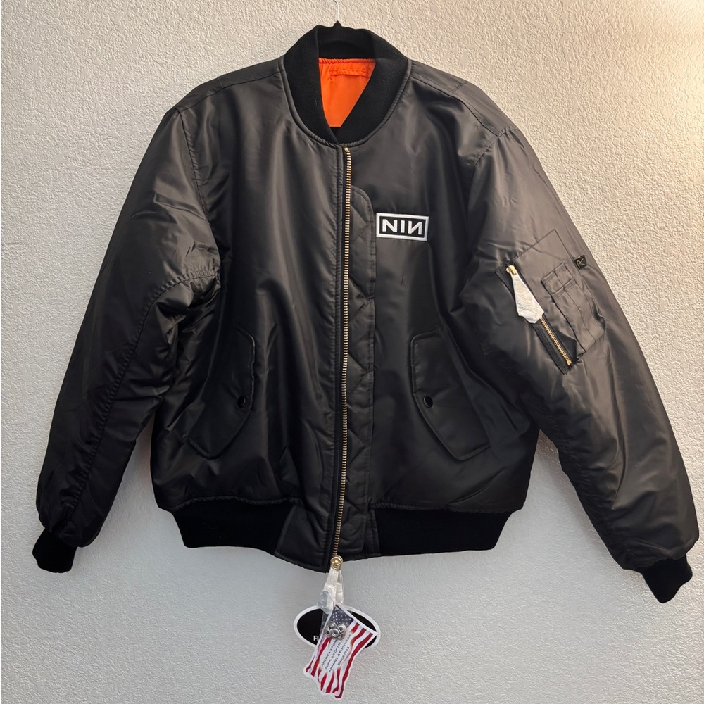Rothco Black and Orange Bomber Jacket with Ribbed Details